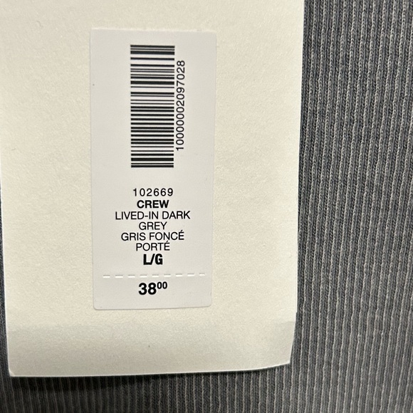 NWT Aritzia Large Ribbed Top  Grey - Picture 3 of 3